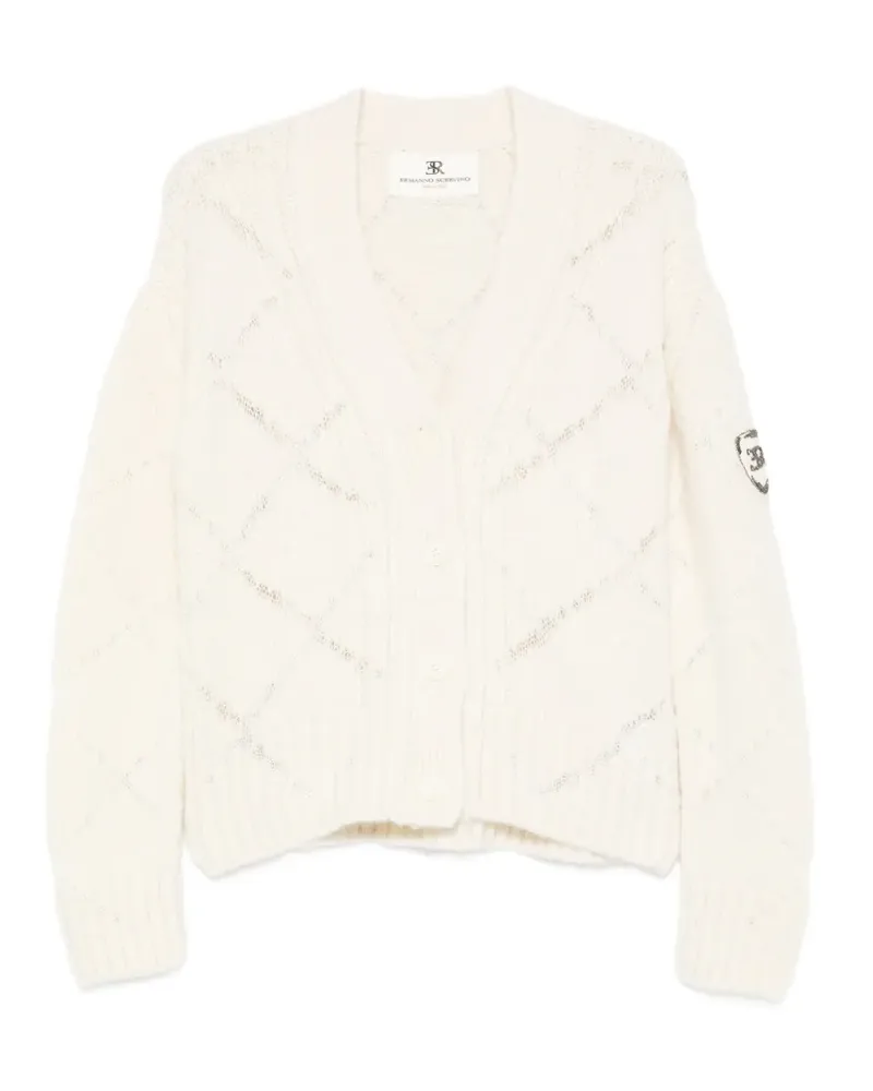 Ermanno Scervino Geknöpfter Cardigan mit Zopfmuster - Nude Nude