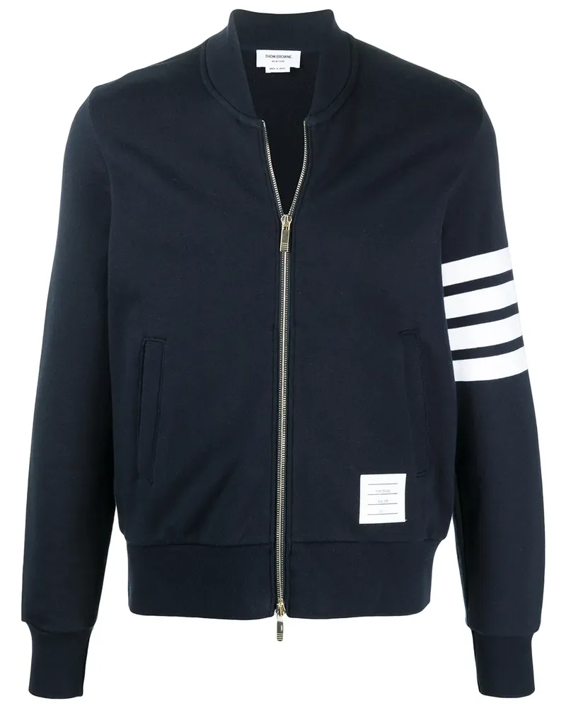 Thom Browne Sweatshirtjacke mit Logo-Streifen - Blau Blau