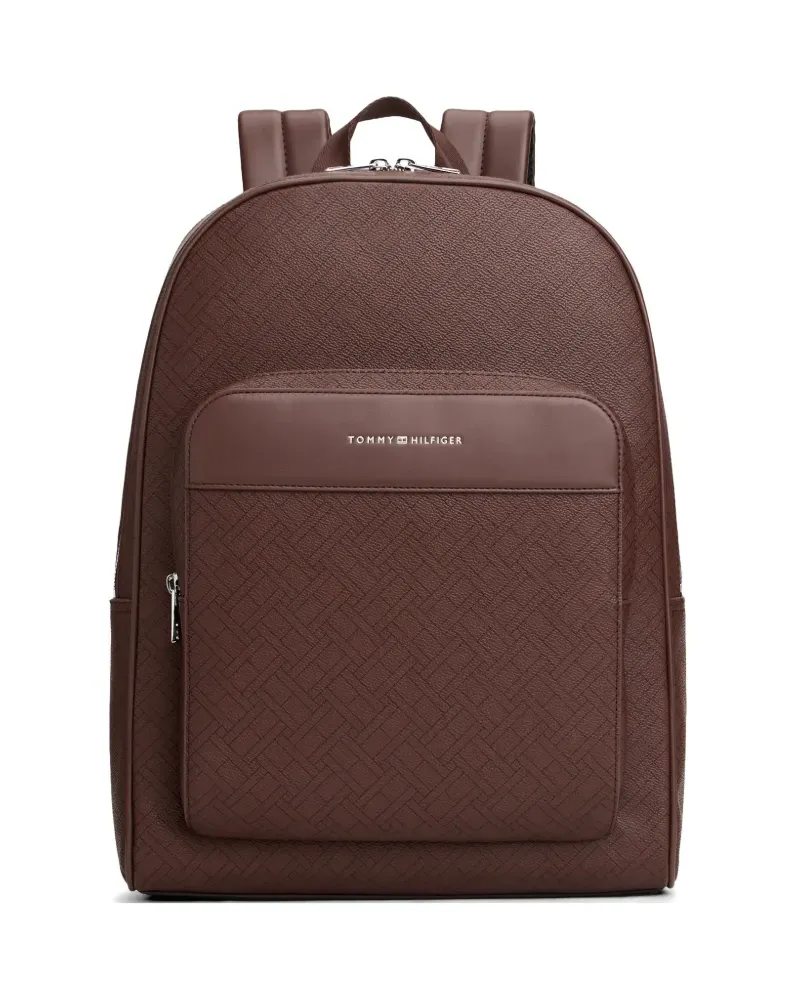Tommy Hilfiger monogram-pattern backpack - Braun Braun