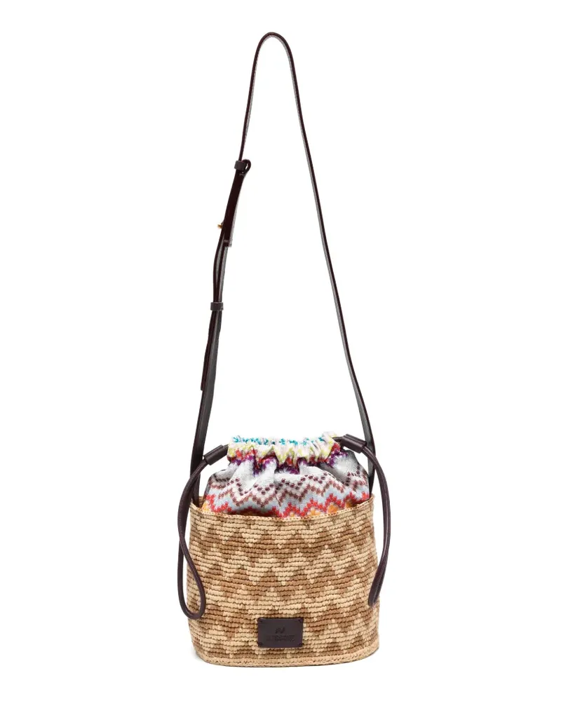 Missoni small zig-zag bucket bag - Nude Nude