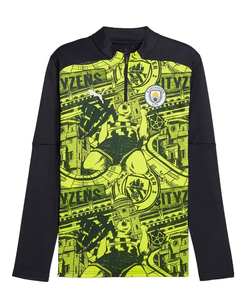Puma Manchester City T-Shirt mit Reißverschluss - Gelb Gelb
