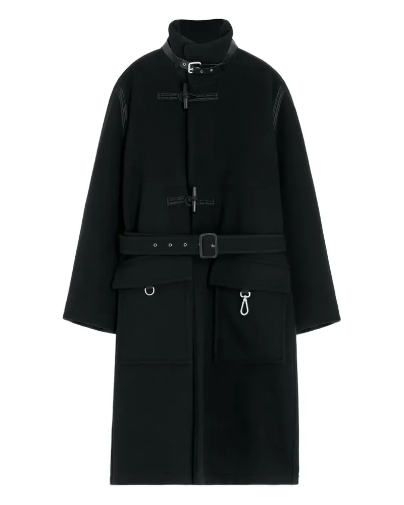 Christophe Lemaire Mantel mit Knebelverschluss - Schwarz Schwarz