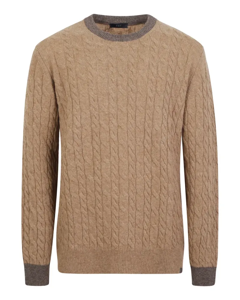 Fay cable-knit elbow-patch sweater - Nude Nude