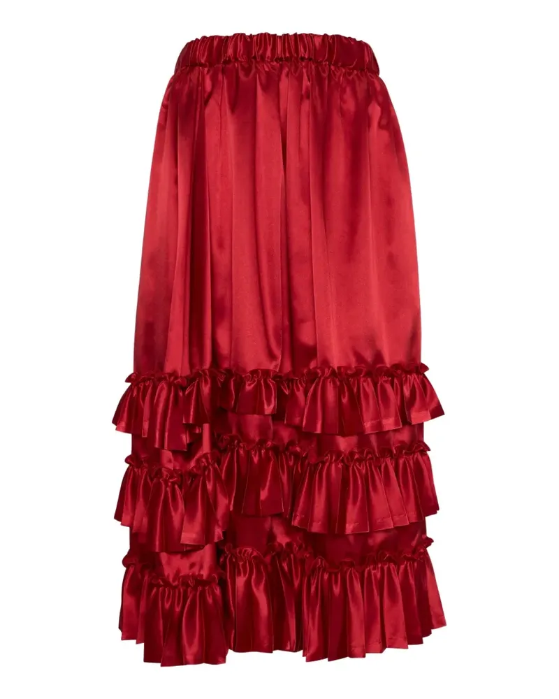 Noir Kei Ninomiya ruffled elasticated-waist maxi skirt - Rot Rot