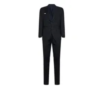 single-breasted peak-lapel suit - Blau