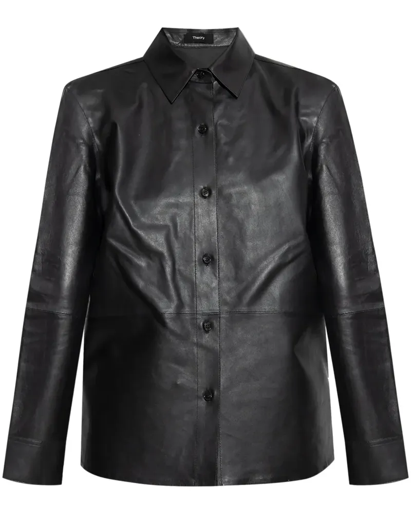 Theory Klassische Lederjacke - Schwarz Schwarz