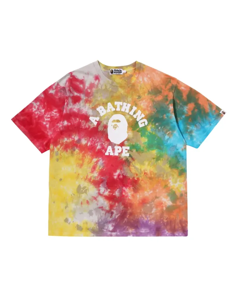 BAPE tie-dye logo-print T-shirt - Rot Rot