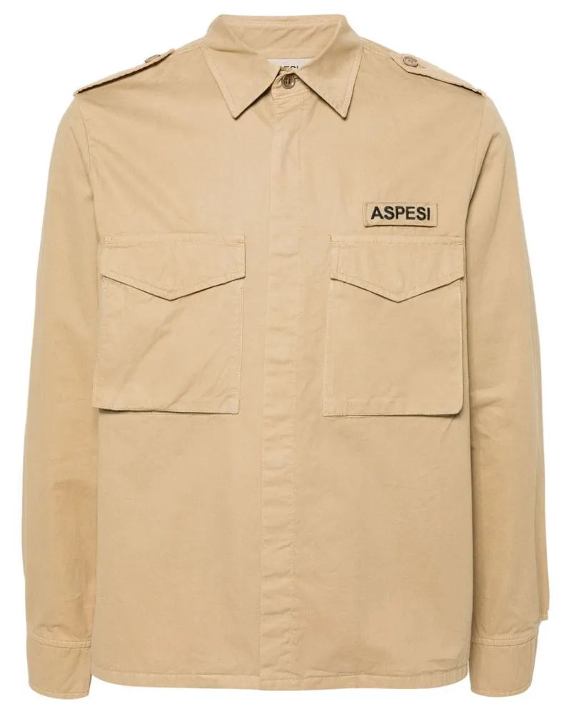 ASPESI Hemd mit Logo-Patch - Nude Nude