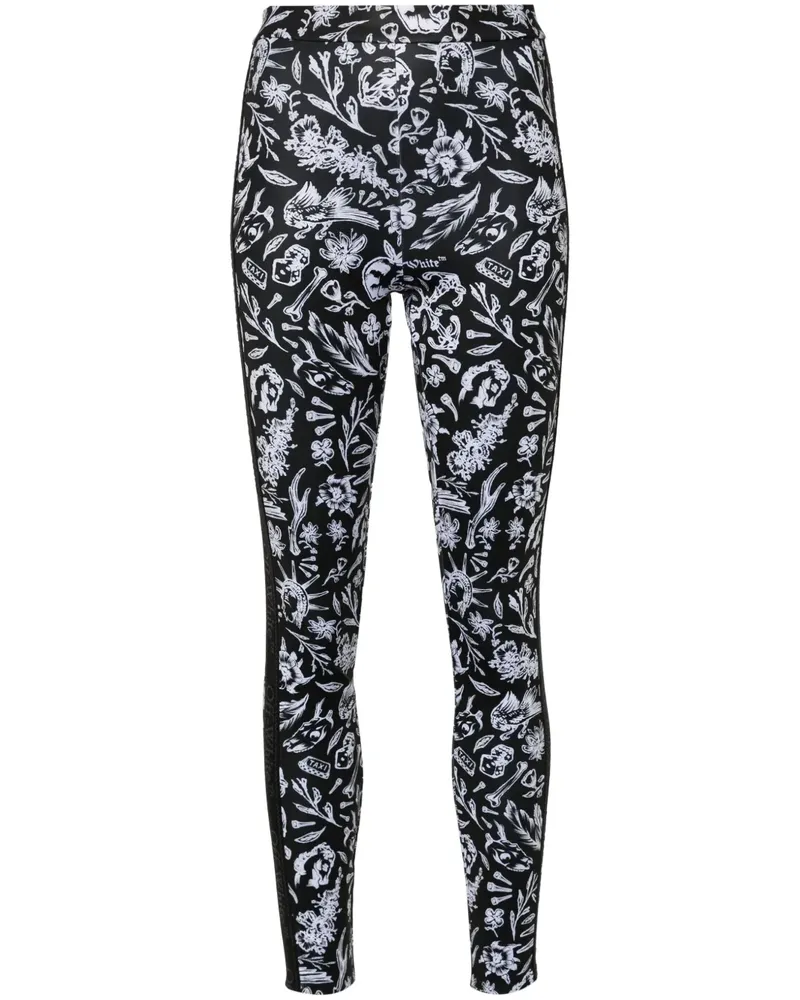 OFF-WHITE Performance-Leggings mit Print - Schwarz Schwarz