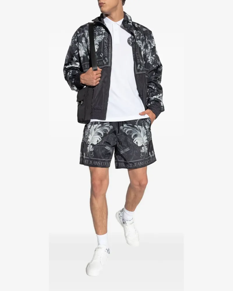 Versace Jeans Shorts mit Barock-Print - Schwarz Schwarz