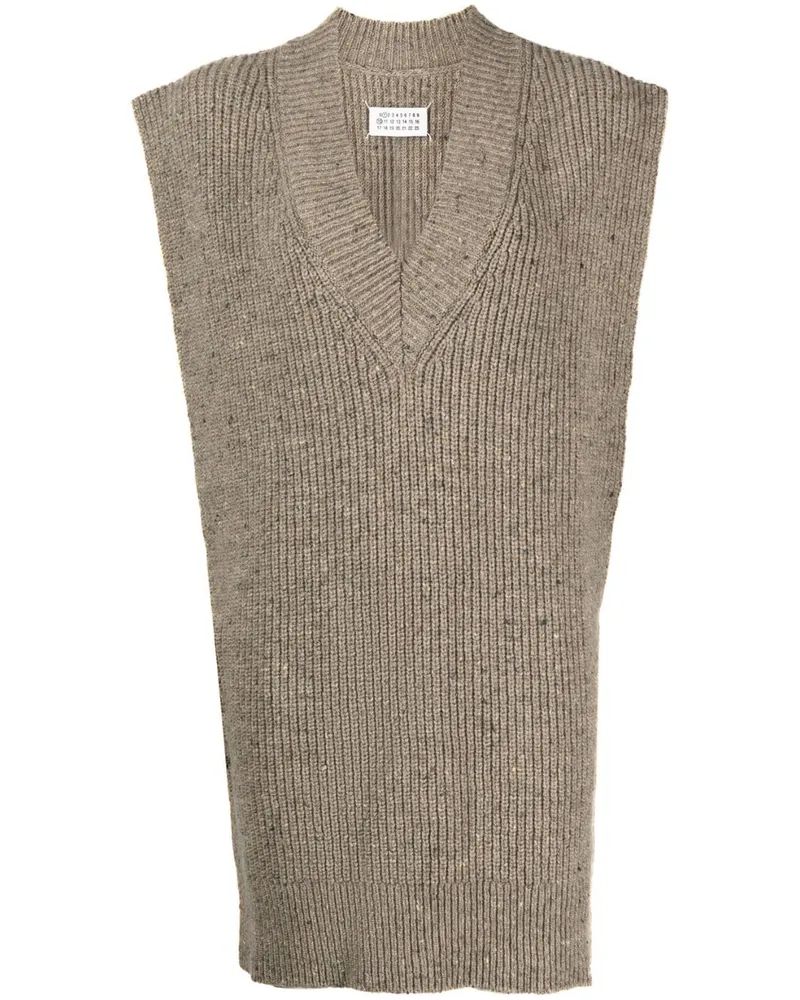 Maison Margiela Gestricktes Intarsien-Top - Braun Braun
