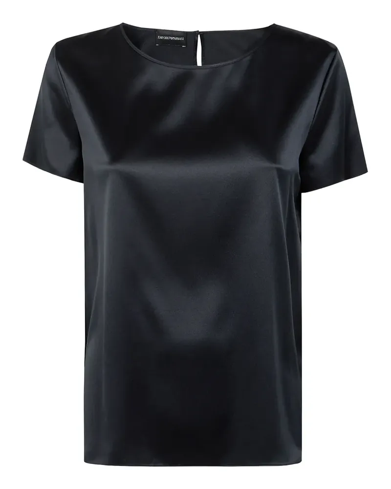 Emporio Armani satin-finish short-sleeved top - Schwarz Schwarz