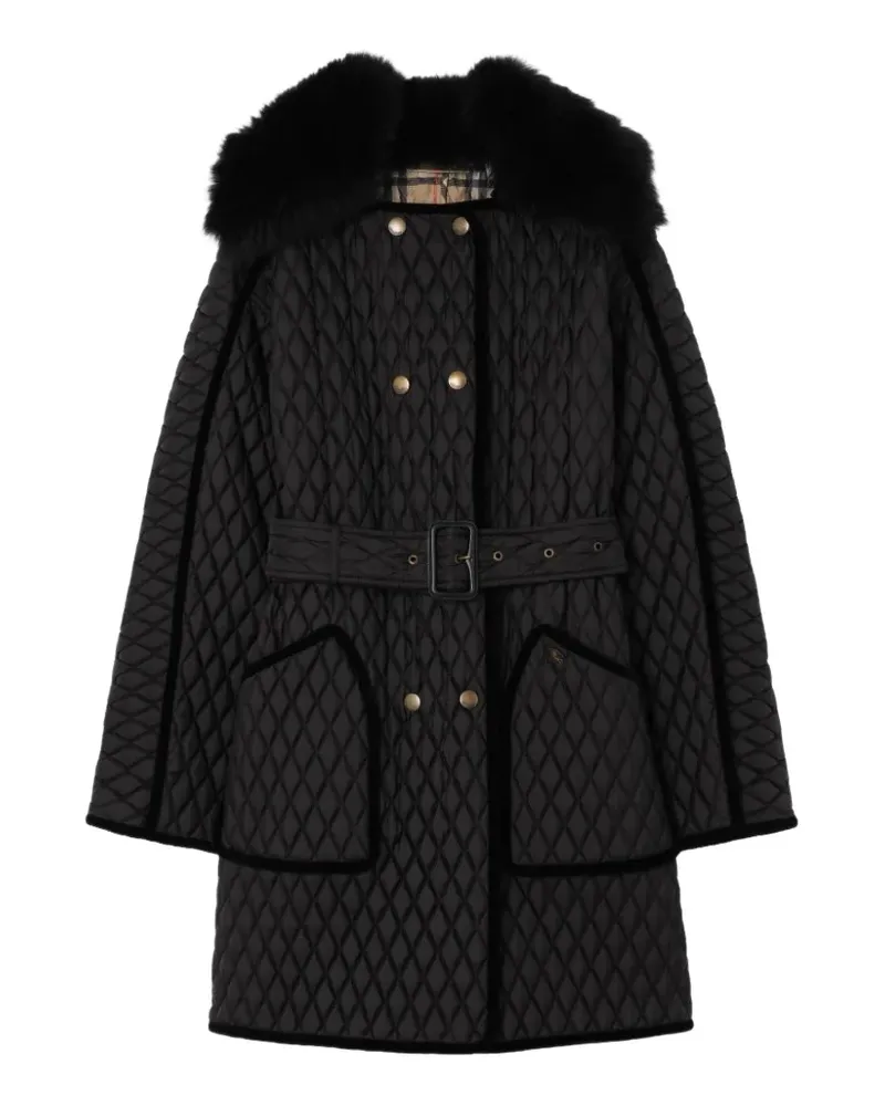 Burberry long quilted nylon Floriston jacket - Schwarz Schwarz