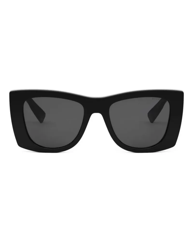 Bulgari Sonnenbrille mit eckigem Gestell - Schwarz Schwarz