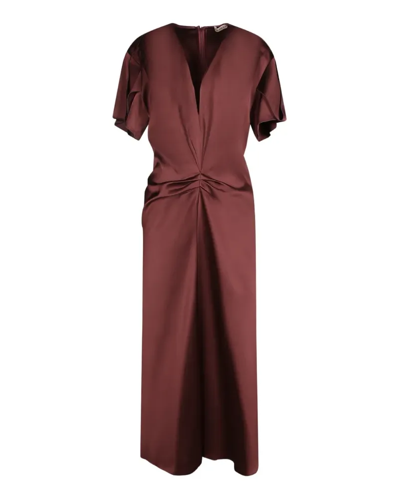 Blanca ruched V-neck midi dress - Rot Rot