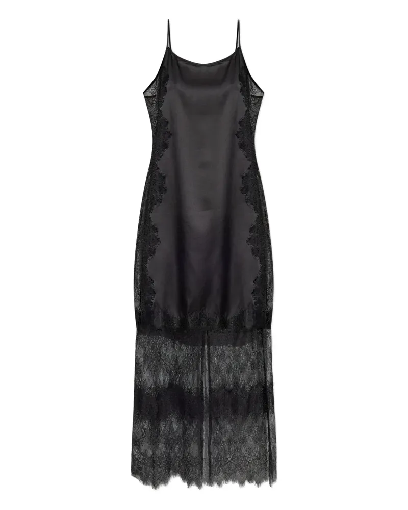MUNTHE Lazo Maxikleid mit Spitzenbesatz - Schwarz Schwarz
