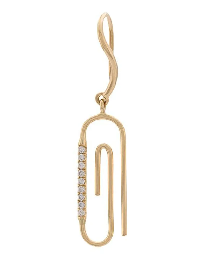Aurélie Bidermann 18kt Goldohrring mit Büroklammer-Anhänger - Metallic Metallic