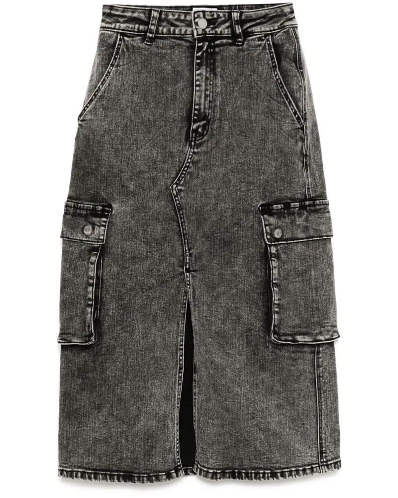 Izzue Jeansrock mit Cargotaschen - Schwarz Schwarz