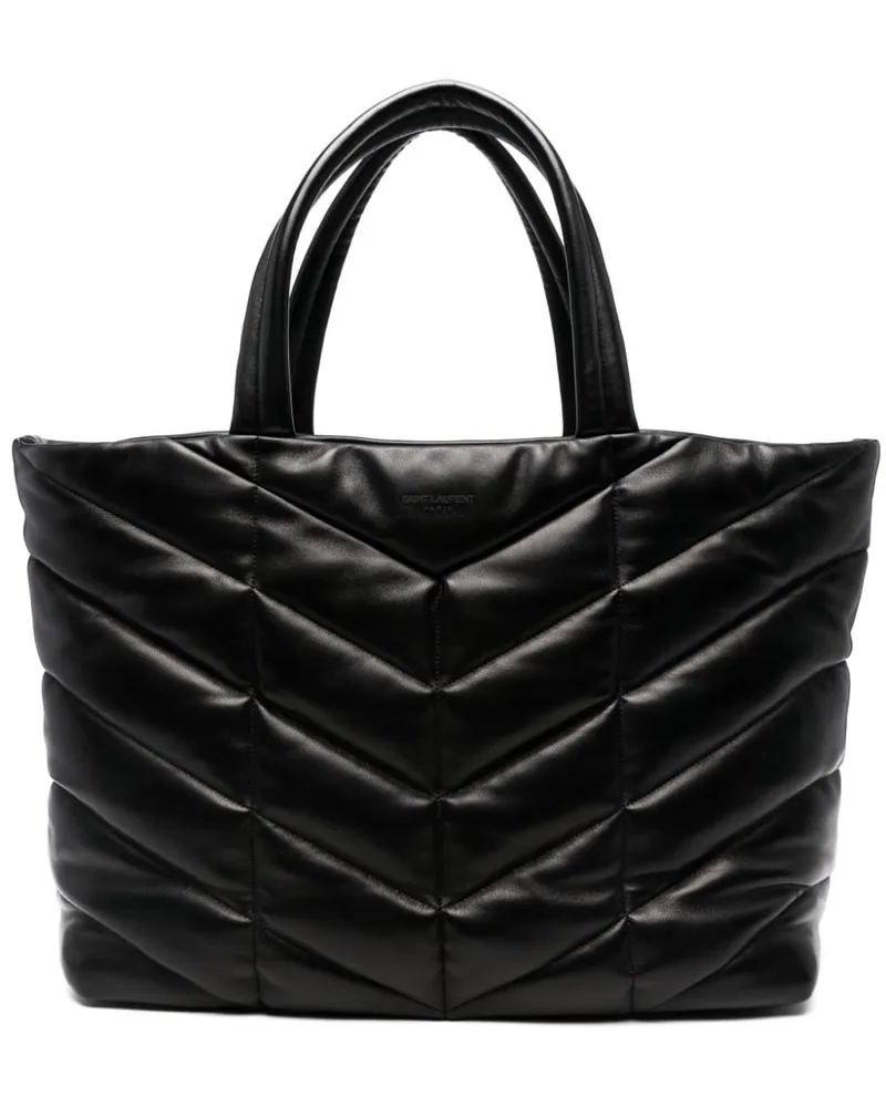 Saint Laurent Gepolsterter Shopper Schwarz