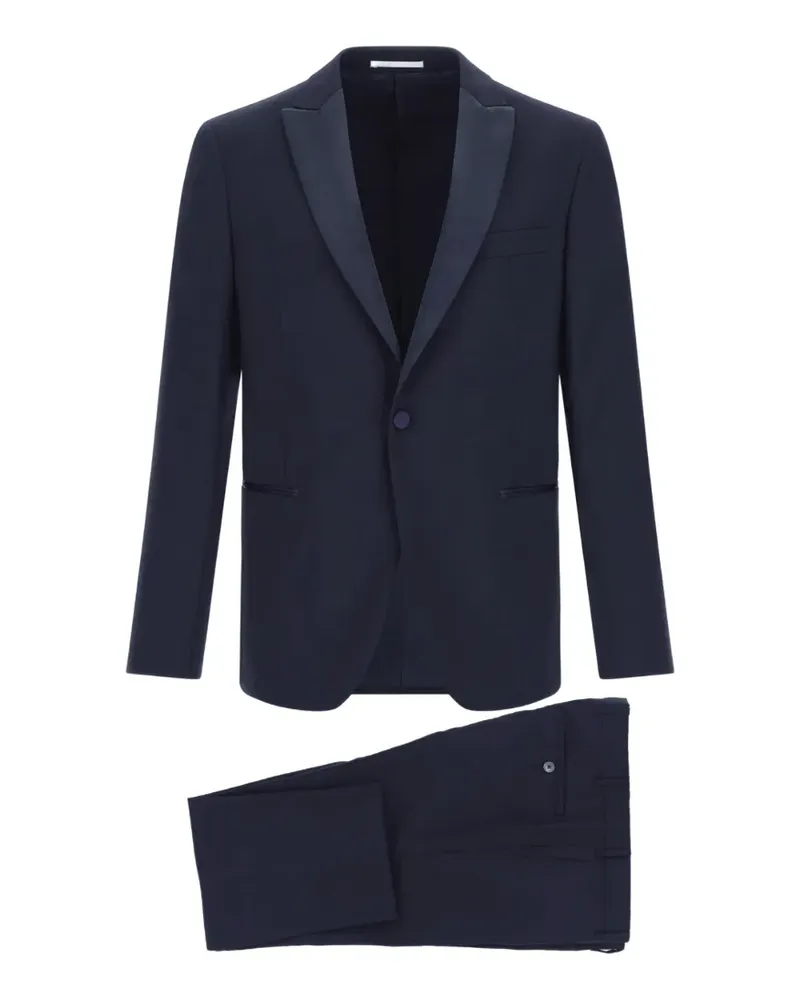 Pal Zileri Smoking mit steigendem Satinrevers - Blau Blau