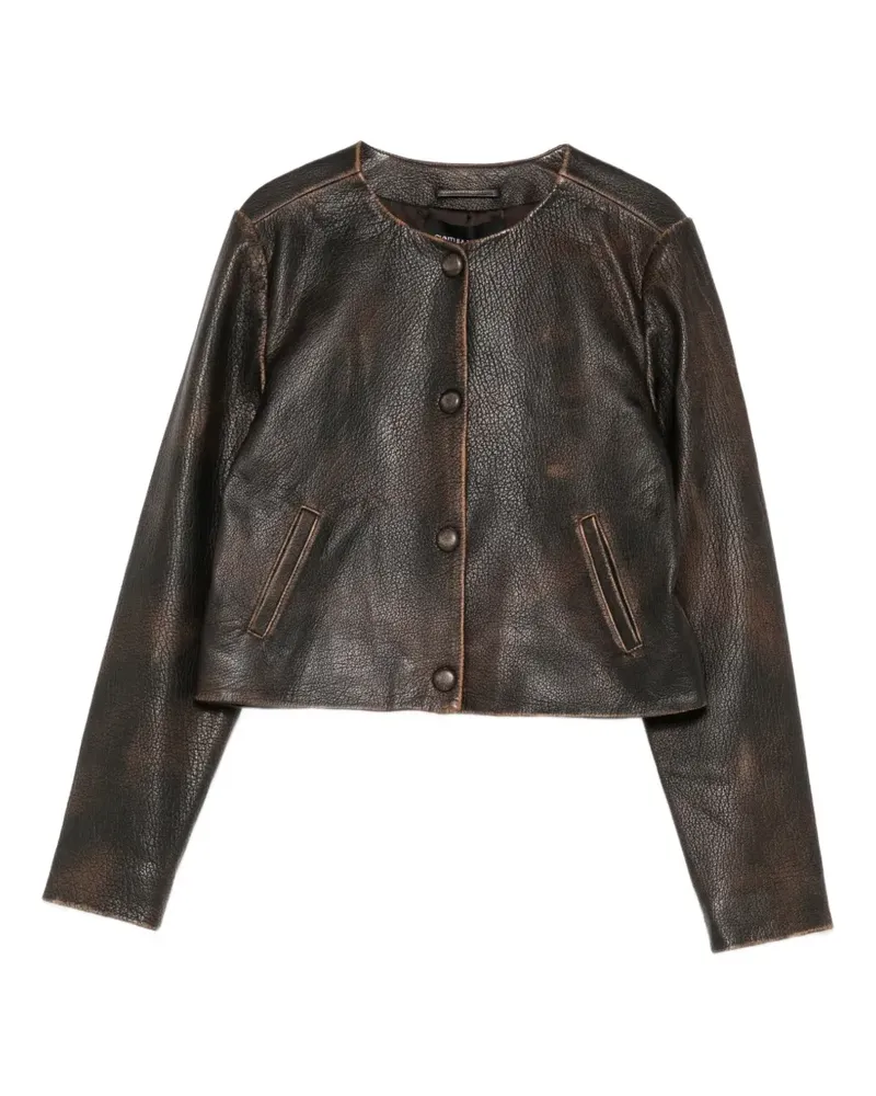Cynthia Rowley Winona Lederjacke - Braun Braun