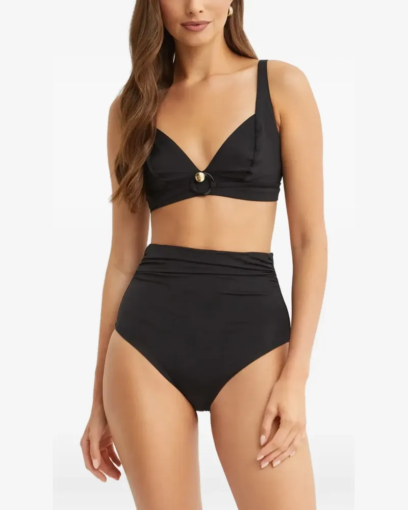 Max Mara Alia Bikinioberteil mit Ringdetail - Schwarz Schwarz