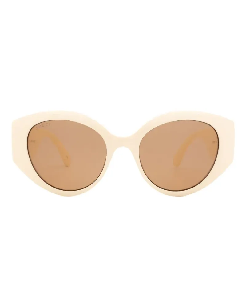 Gucci Double G Matelassé-Sonnenbrille - Nude Nude