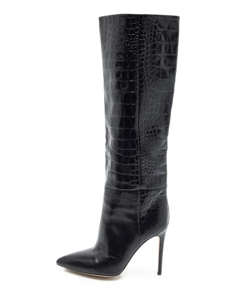 Paris Texas croc-embossed knee-high boots - Schwarz Schwarz