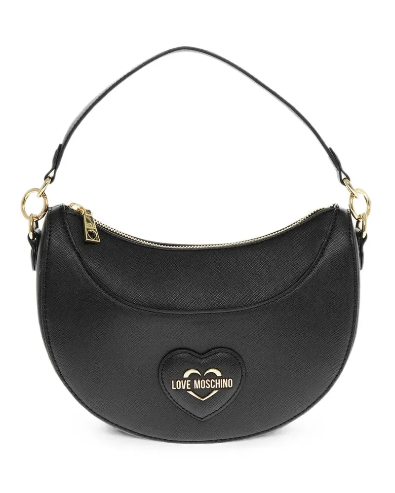 Moschino heart-patch shoulder bag - Schwarz Schwarz