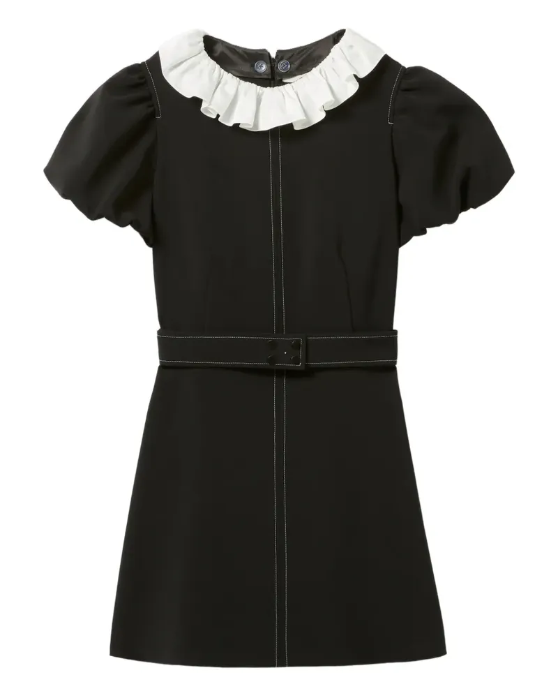 Claudie Pierlot Puffärmel-Minikleid mit Rüschenkragen - Schwarz Schwarz