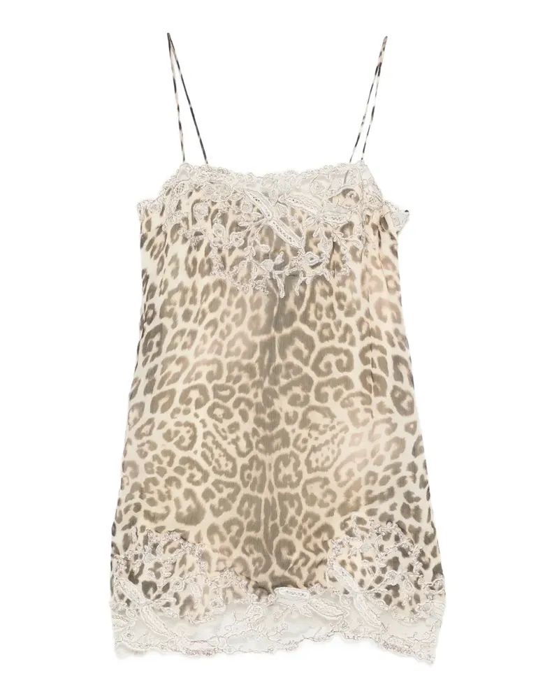 Ermanno Scervino leopard-pattern lace dress - Nude Nude