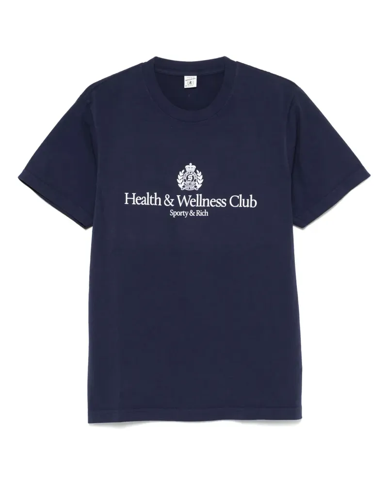 SPORTY & RICH H&W Crest T-Shirt - Blau Blau