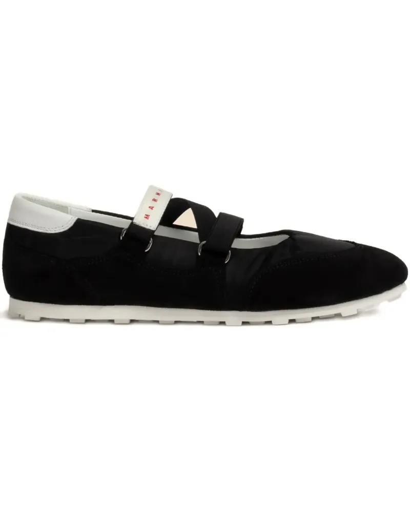 Marni elastic strap ballerina sneakers - Schwarz Schwarz