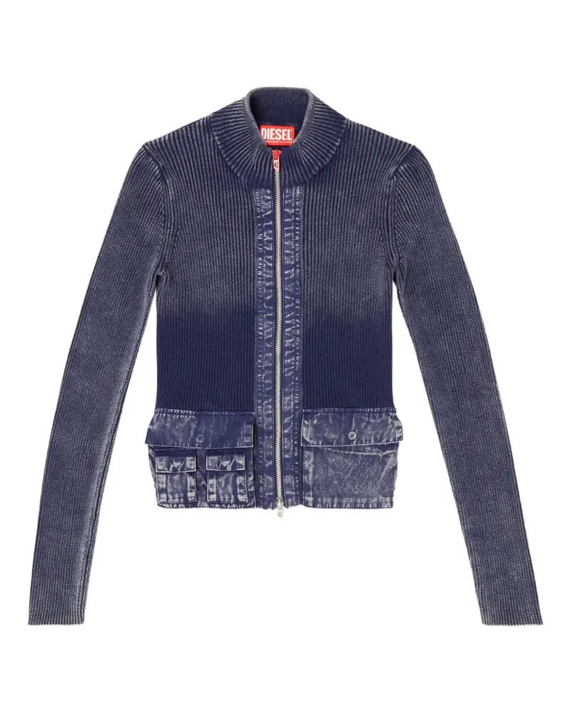 Diesel Gerippter Melissa Cardigan mit Jeanstaschen - Blau Blau