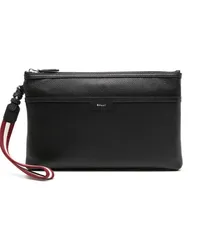 Bally Clutch mit gestreiftem Riemen Schwarz