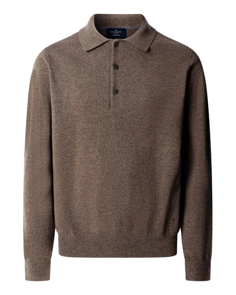 Hackett Strickpullover mit Poloshirtkragen - Braun Braun