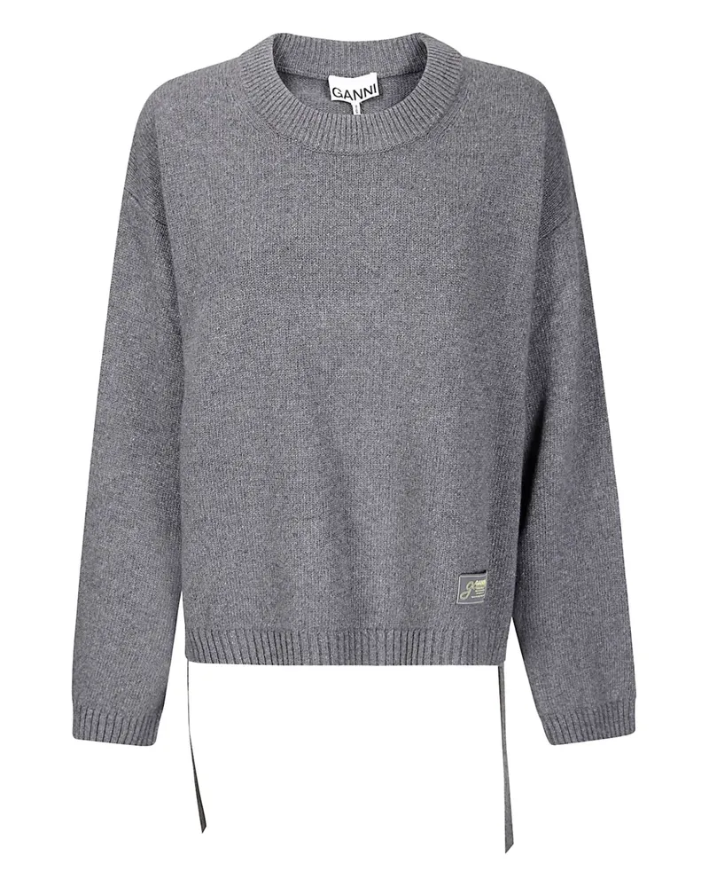Ganni Pullover mit Schleifenverschluss - Grau Grau