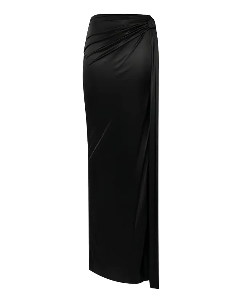 Elisabetta Franchi draped side-slit skirt - Schwarz Schwarz