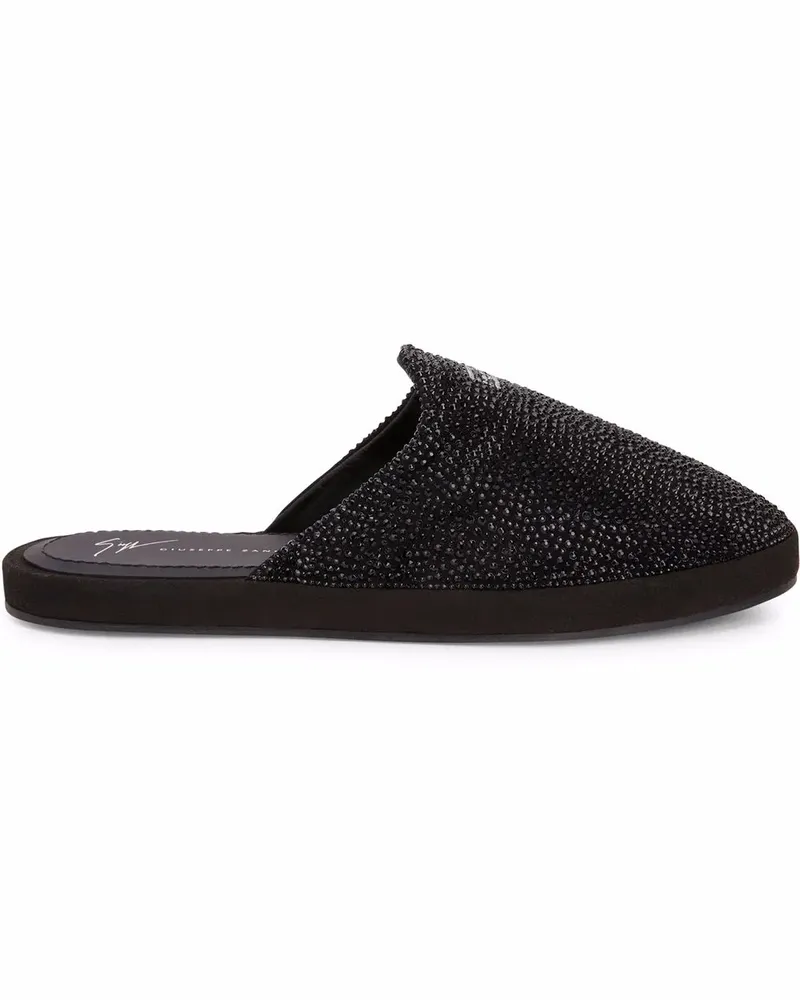 Giuseppe Zanotti Junge Fever Slipper mit Kristallen - Schwarz Schwarz