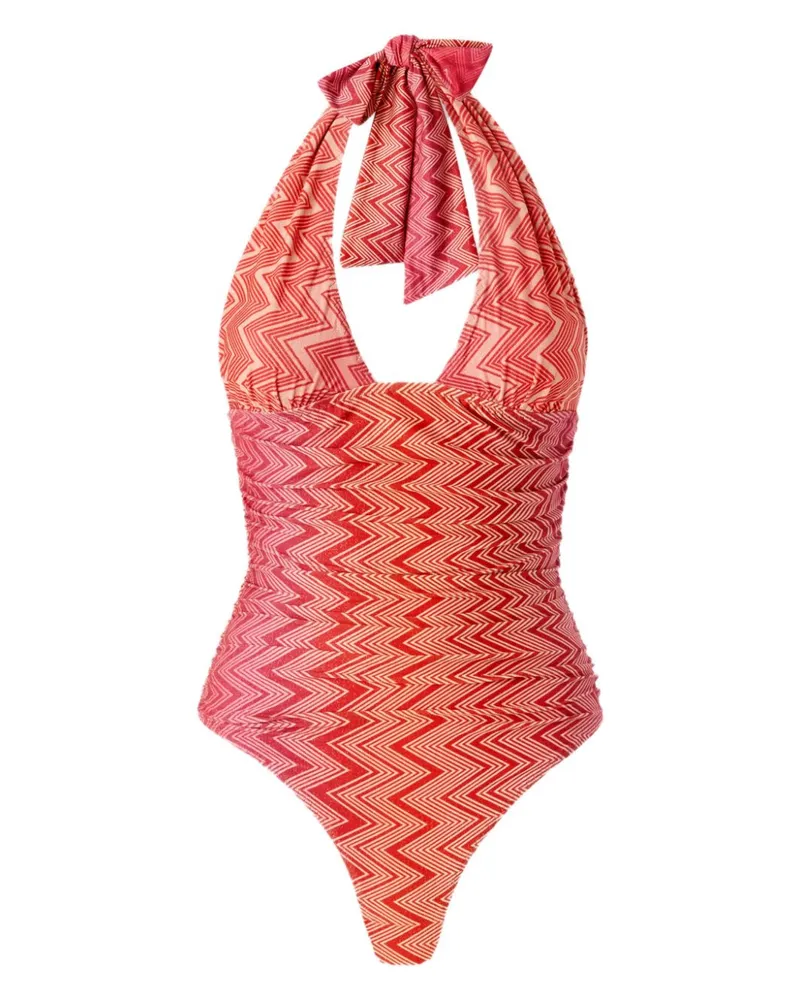 Missoni Badeanzug mit Zickzack-Print - Rosa Rosa