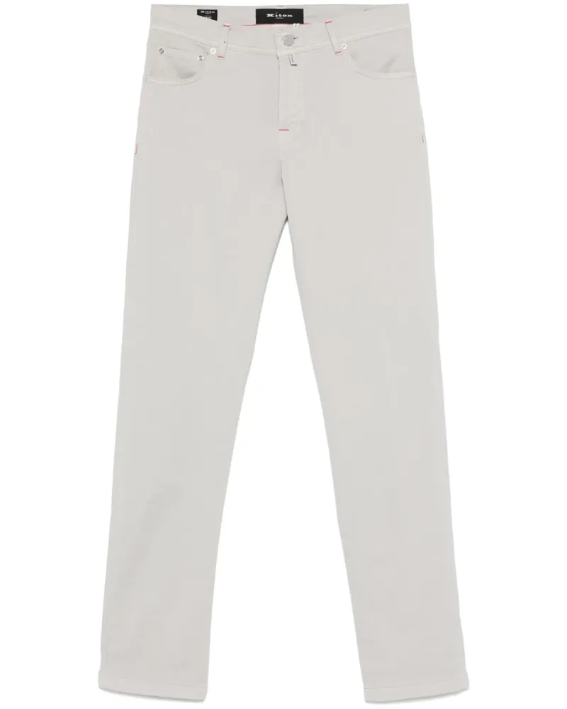 Kiton Klassische Tapered-Jeans - Grau Grau