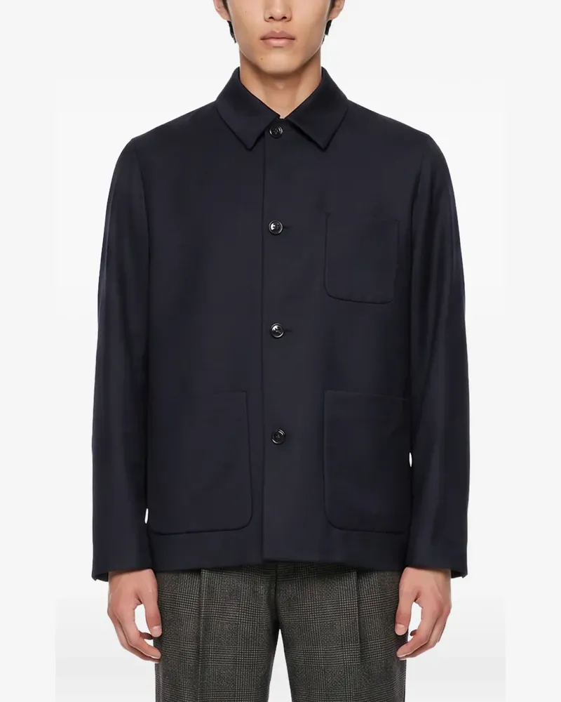 LARDINI Stone Hemdjacke mit aufgesetzter Tasche - Schwarz Schwarz