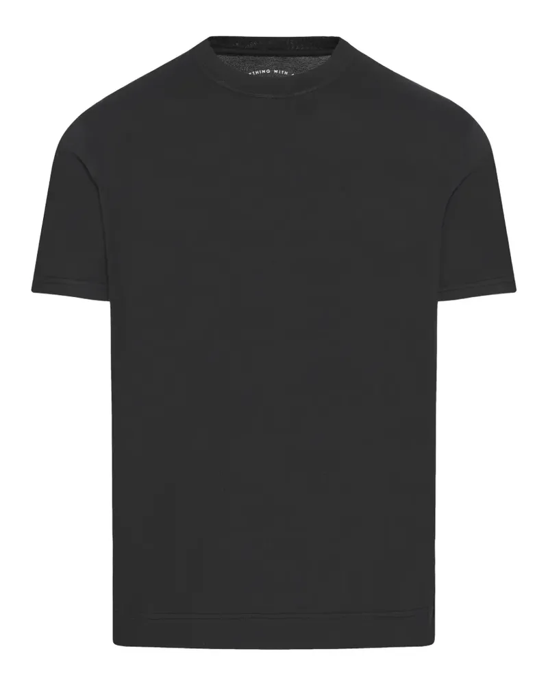 Fedeli T-Shirt mit rundem Ausschnitt - Schwarz Schwarz