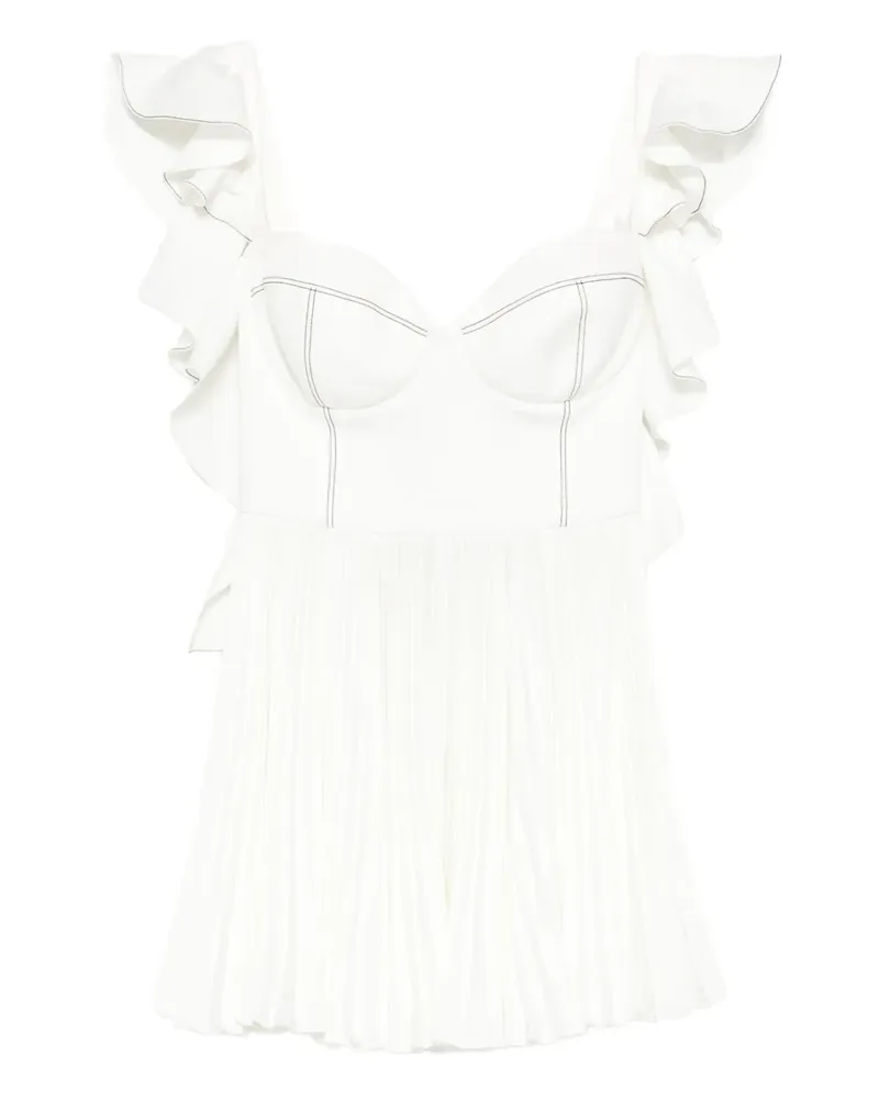 Parlor Kleid mit Volants - Weiß Weiß