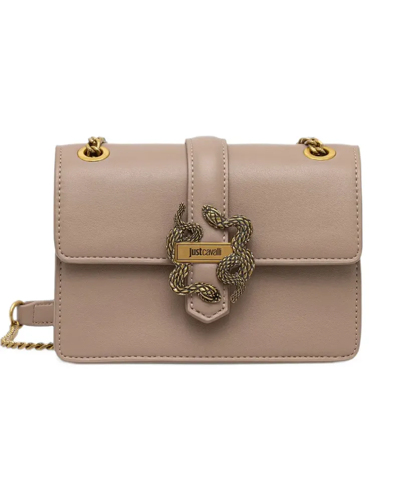 Just Cavalli snake-plaque mini bag - Nude Nude
