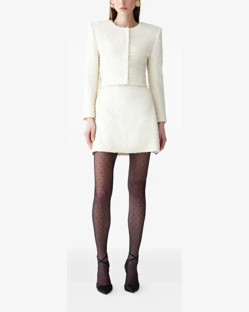 Carolina Herrera New York Minirock mit Perlenstickerei - Nude Nude