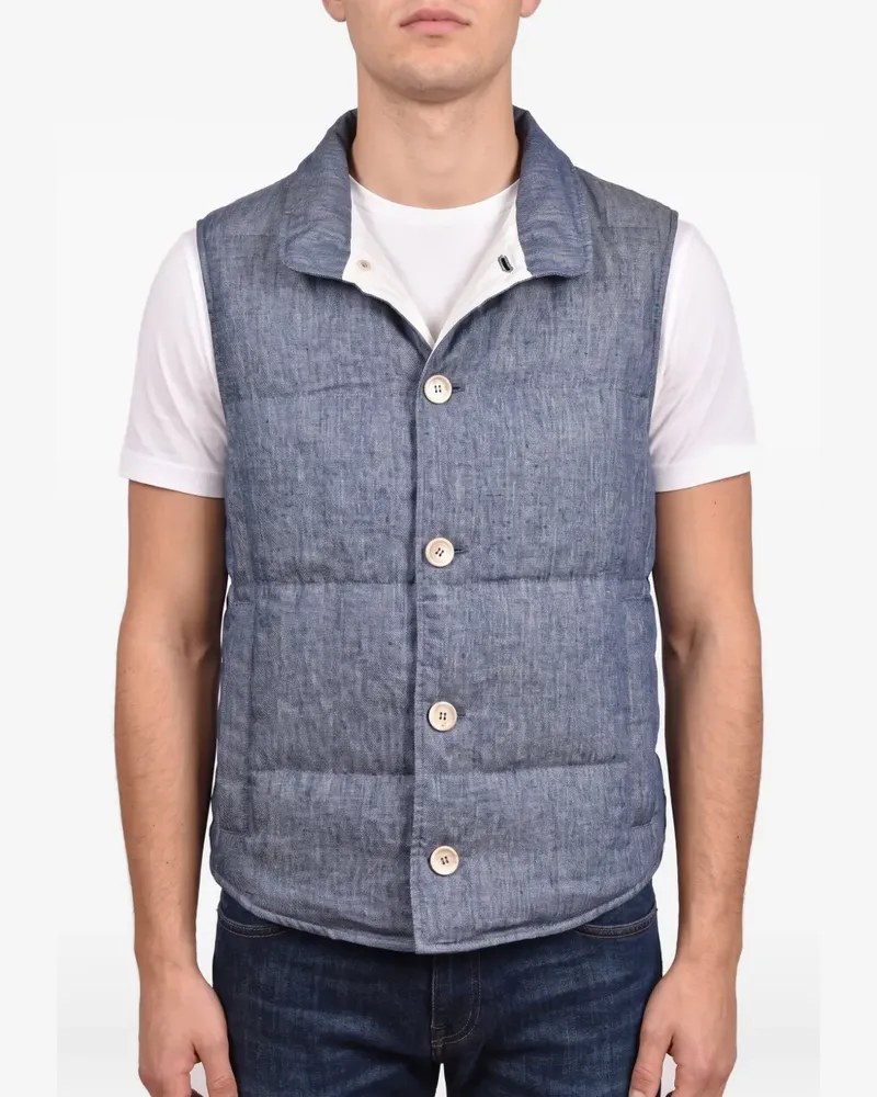 Brunello Cucinelli quilted button-down vest - Blau Blau