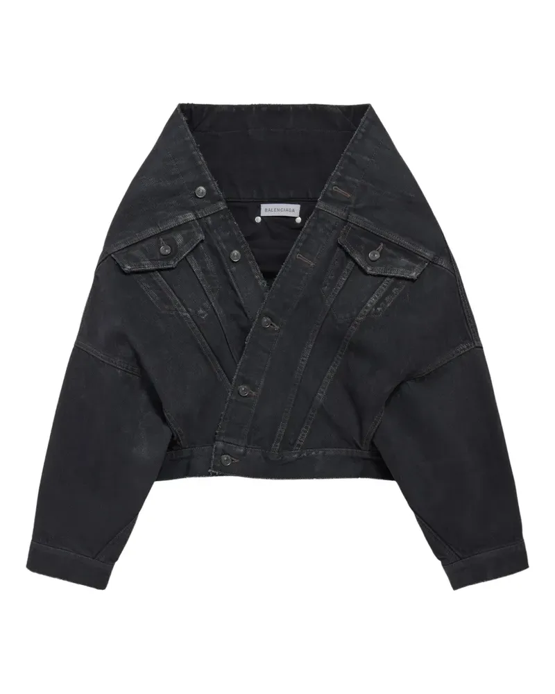 Balenciaga Gewickelte Jacke in Schwarz Schwarz