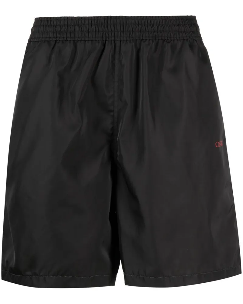 OFF-WHITE Badeshorts mit diagonalen Streifen - Schwarz Schwarz