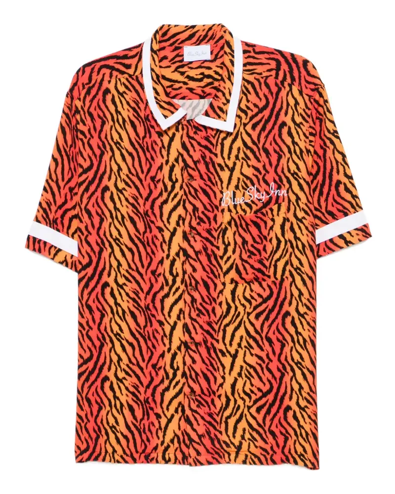 Blue Sky Inn Waiter Hemd mit Tiger-Print - Orange Orange